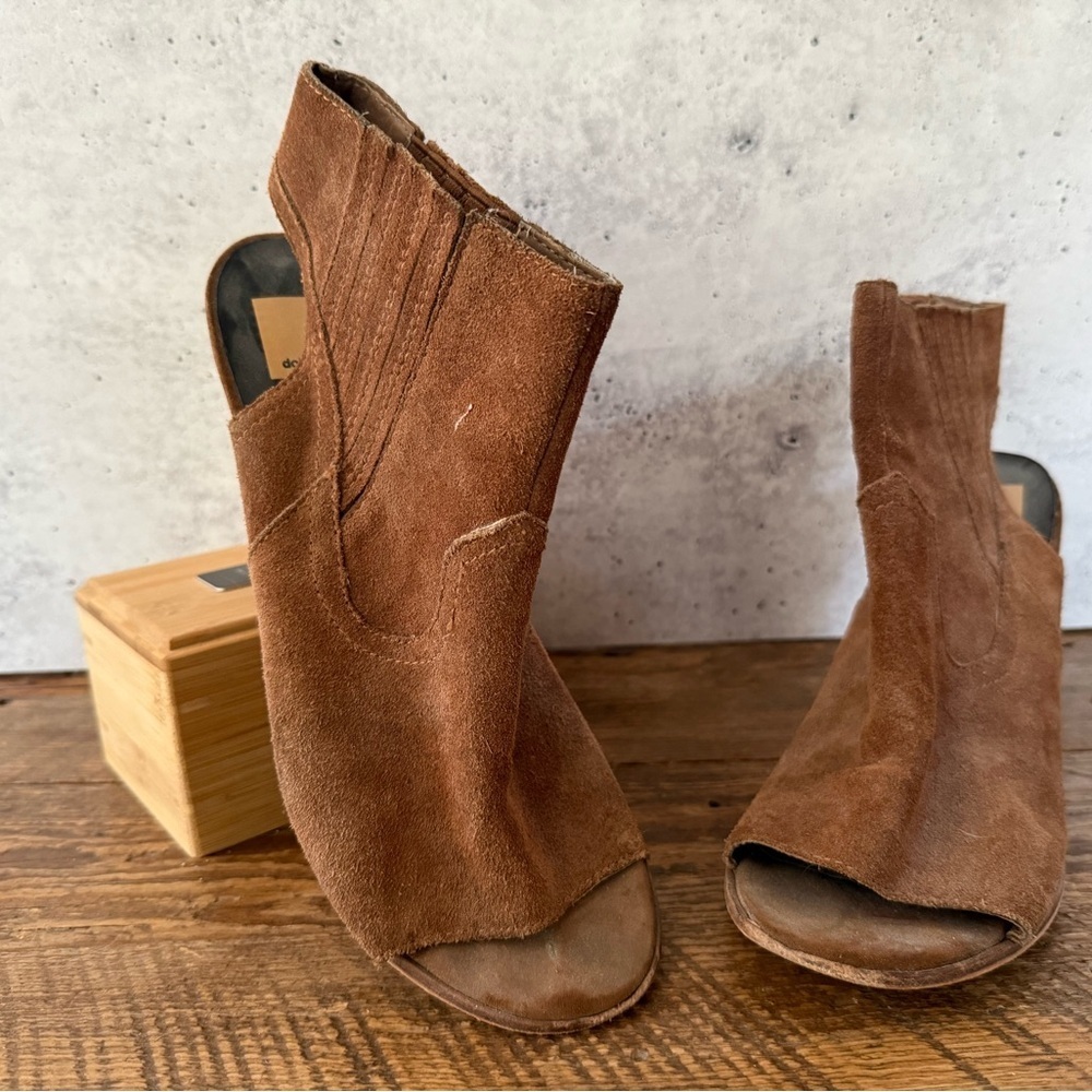 Dolce Vita Brown Suede Open-Toe Cutout Booties – Size 10 *final price* - Picture 4 of 5